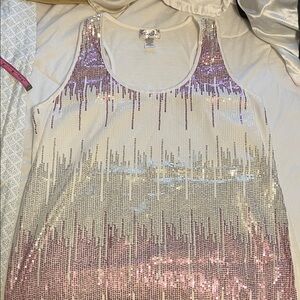 NWOT Lavish Sequin Embellished Tank Top 1x